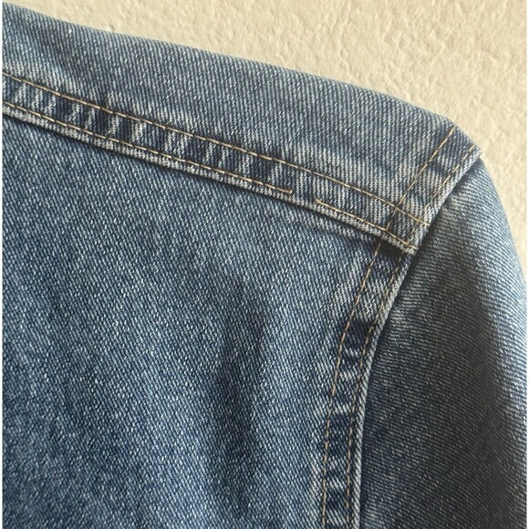 Vtg Sears Womens Roebucks Co Distressed Blue Jean Denim Trucker Jacket Western M - Picture 7 of 15